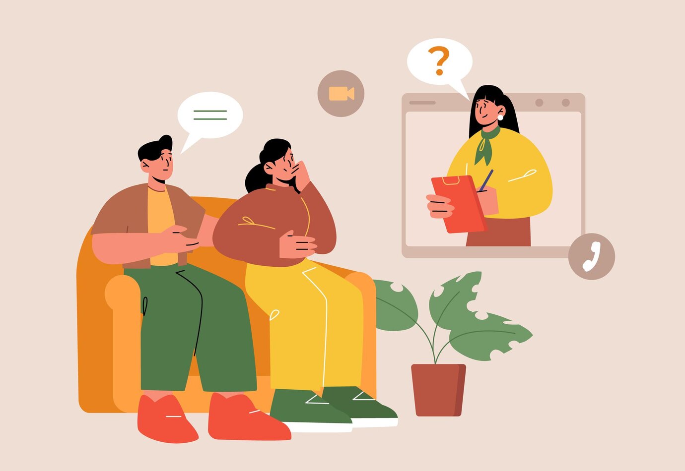 Two people taking part in a supportive relationship conversation